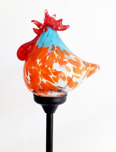 Decorative Handmade Glass Garden Solar Lights - ROOSTER